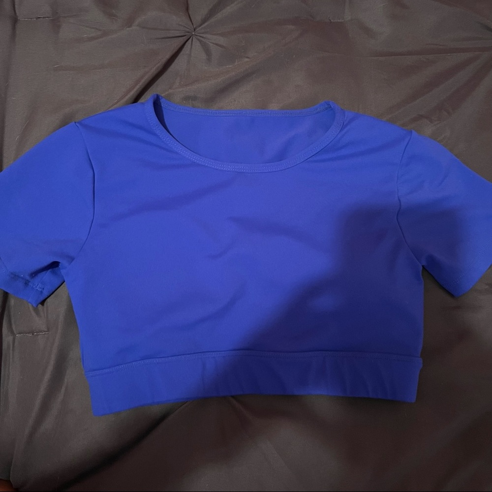 NVGTN SAPPHIRE BLUE OPEN BACK TEE